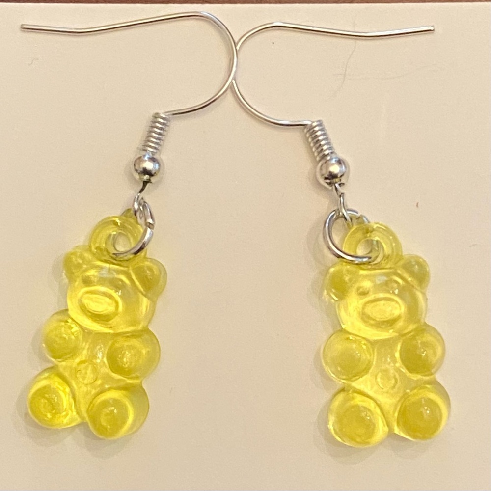 Yellow Gummy Bear Dangle Earrings